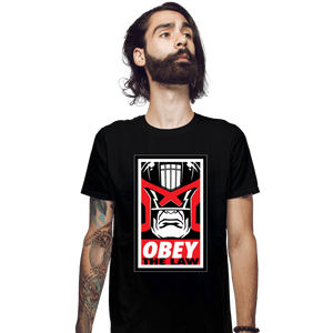 Daily_Deal_Shirts Fitted Shirts, Mens / Small / Black Obey The Law