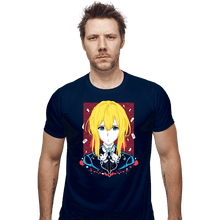 Load image into Gallery viewer, Shirts Fitted Shirts, Mens / Small / Navy Violet Evergarden Memory Doll
