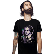 Load image into Gallery viewer, Shirts Fitted Shirts, Mens / Small / Black Wednesday Addams
