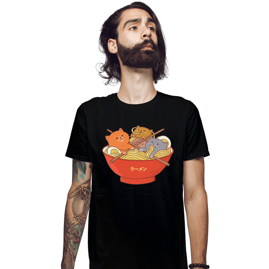 Shirts Fitted Shirts, Mens / Small / Black Ramen Cats