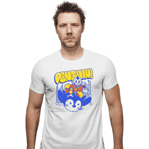 Shirts Fitted Shirts, Mens / Small / White Penguin Sledding