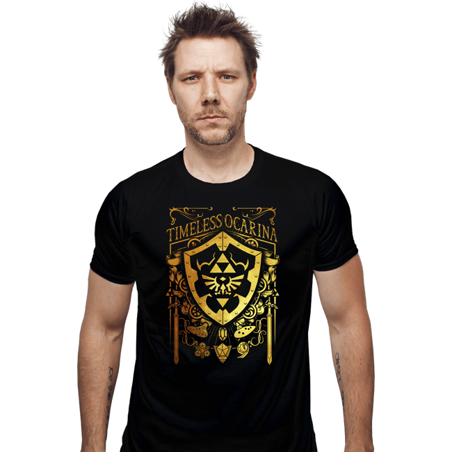 Daily_Deal_Shirts Fitted Shirts, Mens / Small / Black Timeless Ocarina