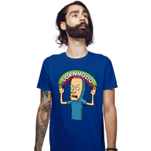 Load image into Gallery viewer, Secret_Shirts Fitted Shirts, Mens / Small / Royal Blue Cornholio Rainbow
