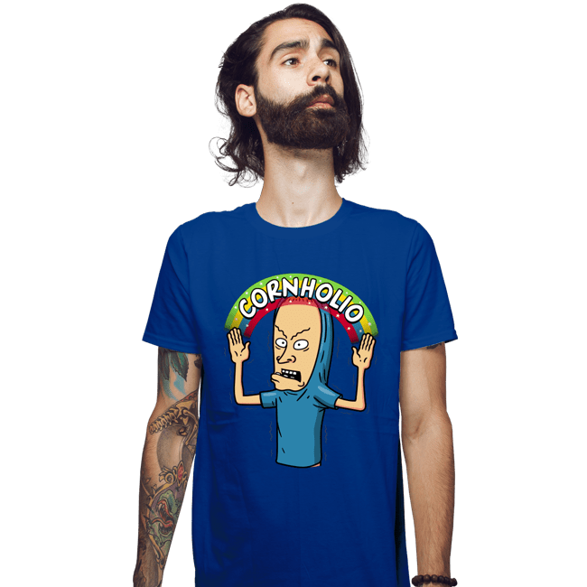 Secret_Shirts Fitted Shirts, Mens / Small / Royal Blue Cornholio Rainbow