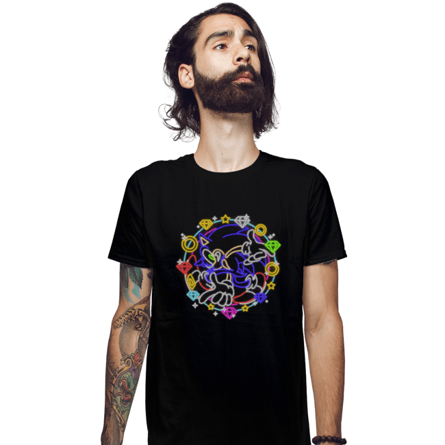 Shirts Fitted Shirts, Mens / Small / Black Neon Sonic