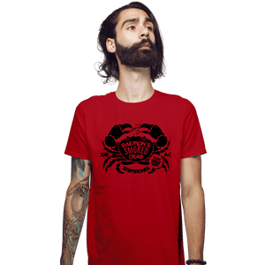 Daily_Deal_Shirts Fitted Shirts, Mens / Small / Red Daemon's Smoked Crab
