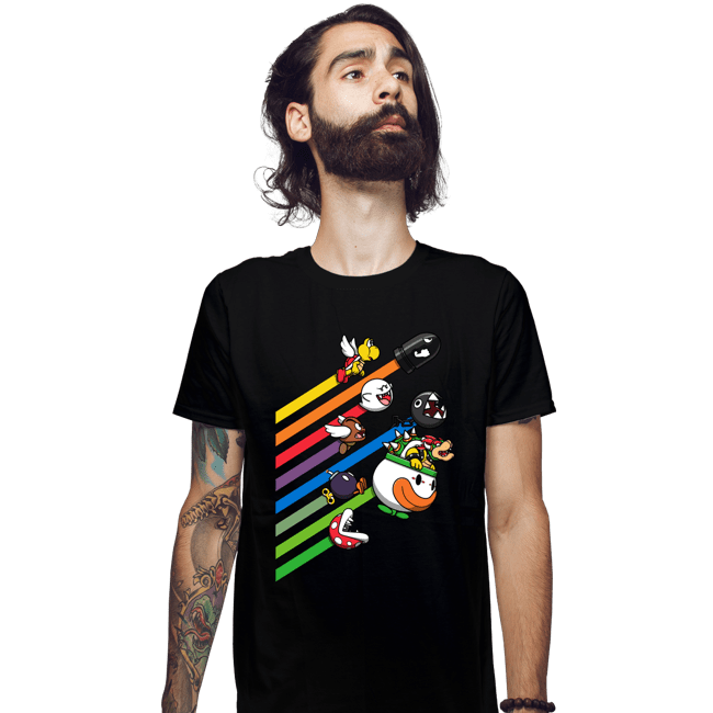 Daily_Deal_Shirts Fitted Shirts, Mens / Small / Black Pixel Pests