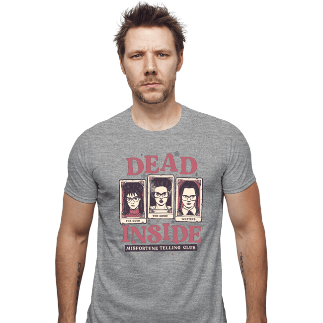 Daily_Deal_Shirts Fitted Shirts, Mens / Small / Sports Grey Dead Inside Misfortune Telling Club