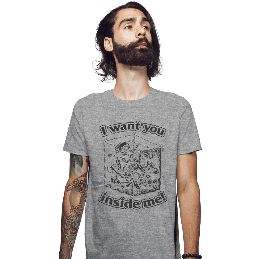 Shirts Fitted Shirts, Mens / Small / Sports Grey I Want You Inside Me
