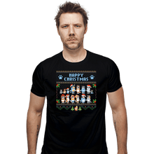 Load image into Gallery viewer, Daily_Deal_Shirts Fitted Shirts, Mens / Small / Black Happy Bluey Christmas
