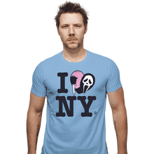 Load image into Gallery viewer, Daily_Deal_Shirts Fitted Shirts, Mens / Small / Powder Blue Ghostface Loves NY
