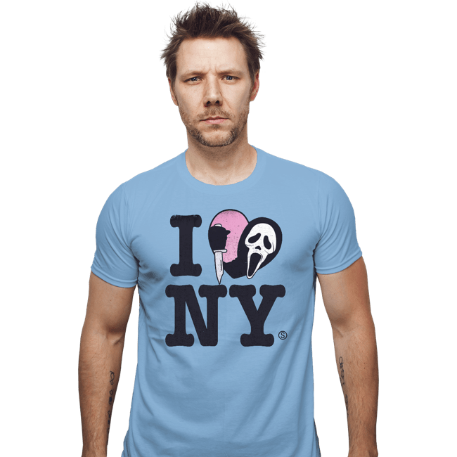 Daily_Deal_Shirts Fitted Shirts, Mens / Small / Powder Blue Ghostface Loves NY