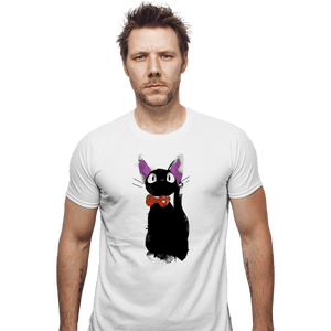 Shirts Fitted Shirts, Mens / Small / White Watercolor Cat