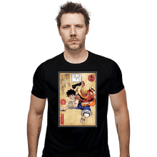 Load image into Gallery viewer, Secret_Shirts Fitted Shirts, Mens / Small / Black Straw Hat Captain Woodblock
