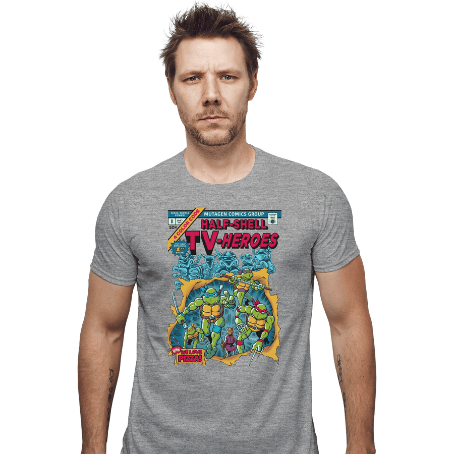 Shirts Fitted Shirts, Mens / Small / Sports Grey Giant SIzed Turtles
