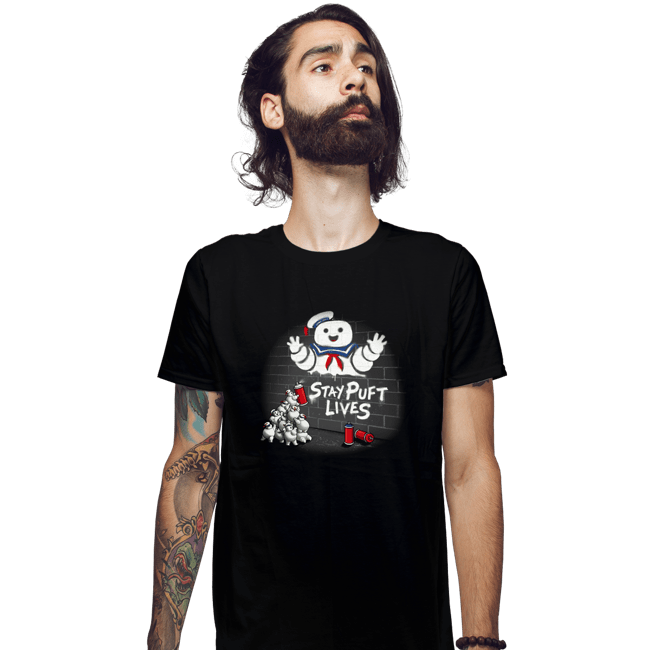 Daily_Deal_Shirts Fitted Shirts, Mens / Small / Black Stay Puft Lives
