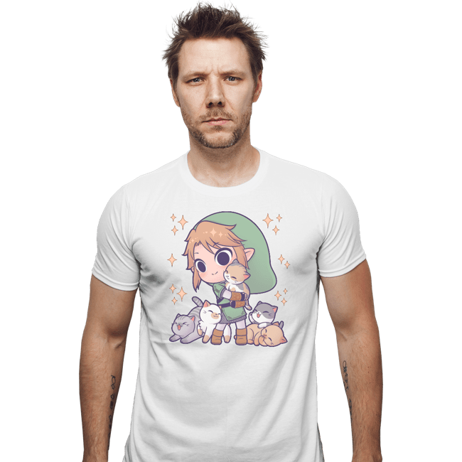 Daily_Deal_Shirts Fitted Shirts, Mens / Small / White Twilight Kittens