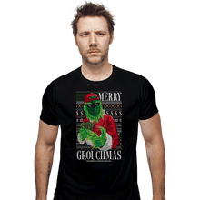 Load image into Gallery viewer, Daily_Deal_Shirts Fitted Shirts, Mens / Small / Black Merry Grouchmas Ugly Sweater
