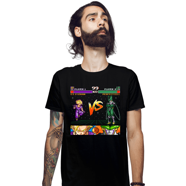 Shirts Fitted Shirts, Mens / Small / Black Gohan VS Cell