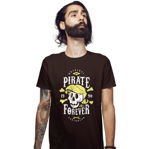 Shirts Fitted Shirts, Mens / Small / Dark Chocolate Pirate Forever