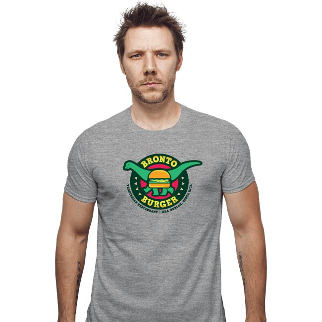 Daily_Deal_Shirts Fitted Shirts, Mens / Small / Sports Grey Bronto Burger