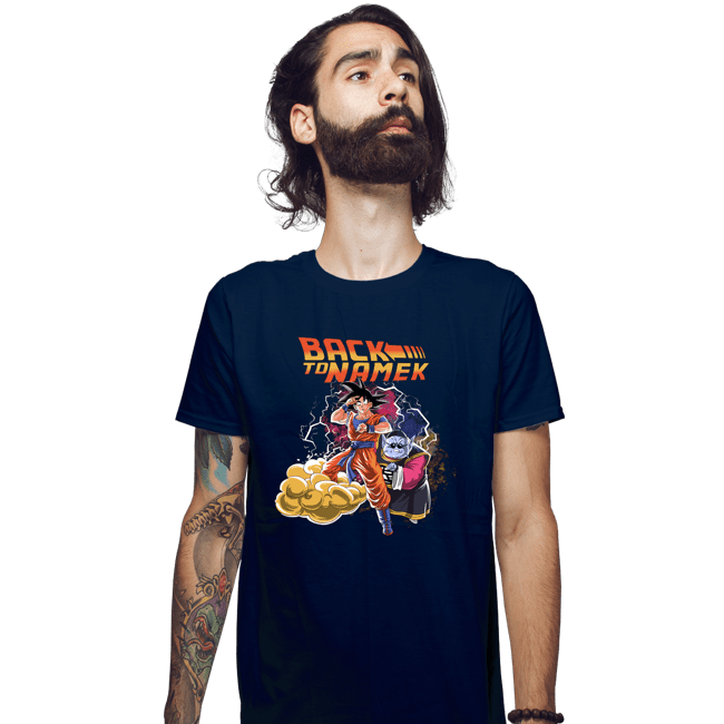 Daily_Deal_Shirts Fitted Shirts, Mens / Small / Navy Back To Namek
