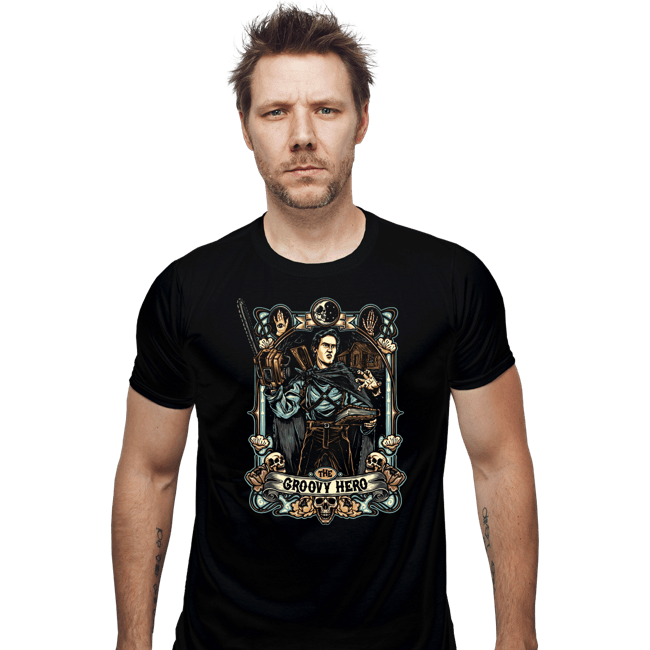 Daily_Deal_Shirts Fitted Shirts, Mens / Small / Black The Groovy Hero