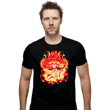Load image into Gallery viewer, Daily_Deal_Shirts Fitted Shirts, Mens / Small / Black Peach Fire
