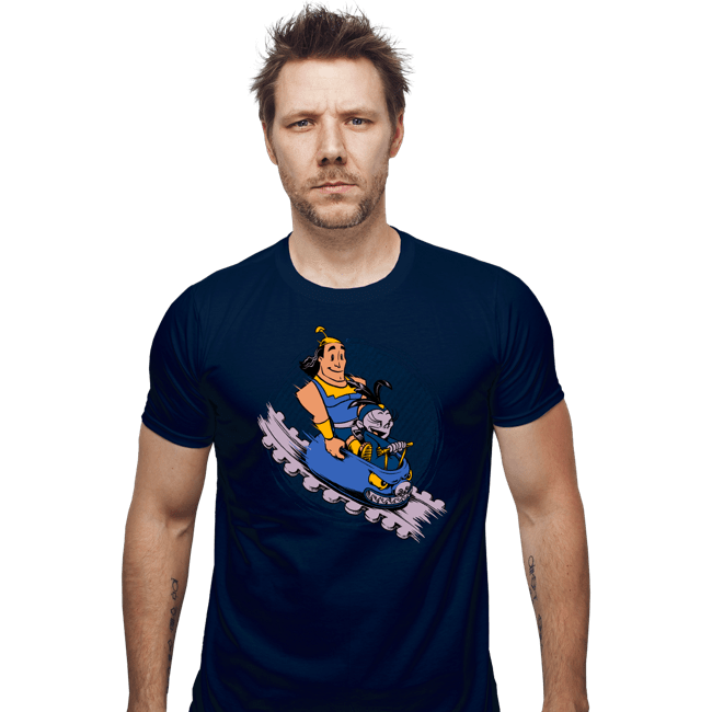 Daily_Deal_Shirts Fitted Shirts, Mens / Small / Navy Emperor's New Roller Coaster