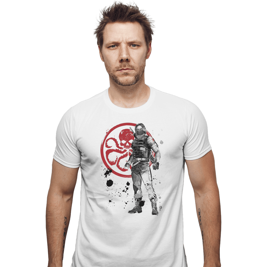 Shirts Fitted Shirts, Mens / Small / White Winter Soldier Sumi-e