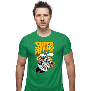 Daily_Deal_Shirts Fitted Shirts, Mens / Small / Irish Green Super Peppino Bros.