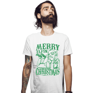 Shirts Fitted Shirts, Mens / Small / White Merry Elfin Christmas
