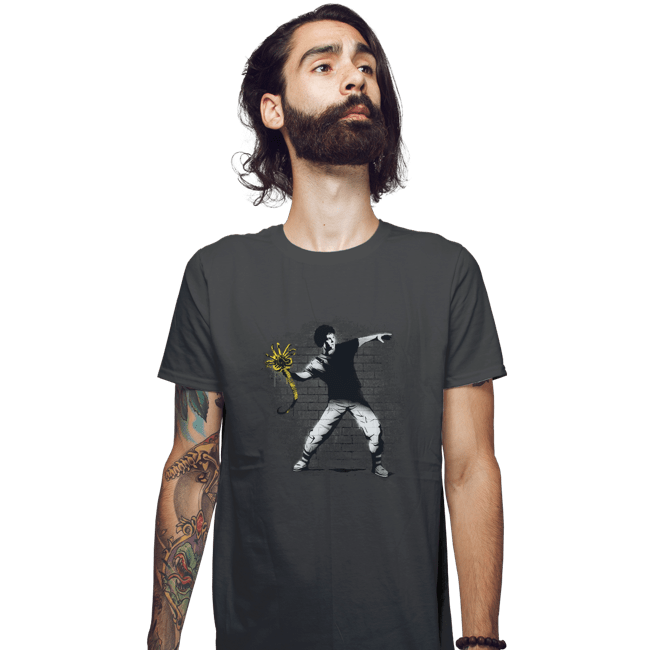 Secret_Shirts Fitted Shirts, Mens / Small / Charcoal Alien Thrower