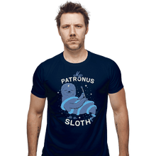 Load image into Gallery viewer, Shirts Fitted Shirts, Mens / Small / Navy Sloth Patronus

