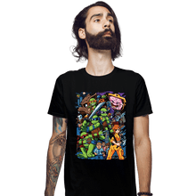 Load image into Gallery viewer, Daily_Deal_Shirts Fitted Shirts, Mens / Small / Black TMNT Pilgrim
