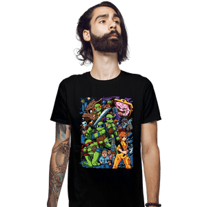 Daily_Deal_Shirts Fitted Shirts, Mens / Small / Black TMNT Pilgrim