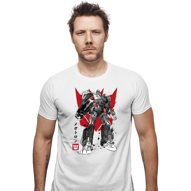 Daily_Deal_Shirts Fitted Shirts, Mens / Small / White Destruction Sumi-e