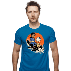 Secret_Shirts Fitted Shirts, Mens / Small / Sapphire Penguin Sledding!