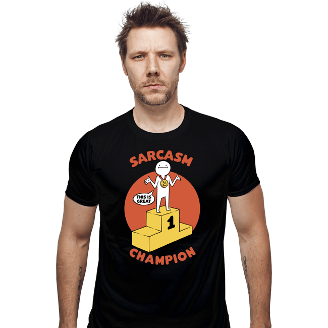 Secret_Shirts Fitted Shirts, Mens / Small / Black Sarcasm Champion