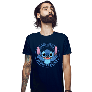 Secret_Shirts Fitted Shirts, Mens / Small / Navy Emotional Support Alien