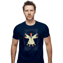 Load image into Gallery viewer, Daily_Deal_Shirts Fitted Shirts, Mens / Small / Navy Vitruvian Puppet
