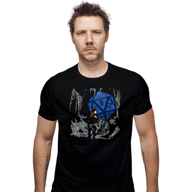 Daily_Deal_Shirts Fitted Shirts, Mens / Small / Black Indy And The Dice Of Doom