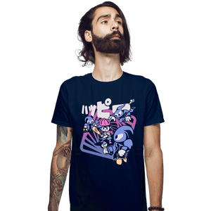Secret_Shirts Fitted Shirts, Mens / Small / Navy Happy Attack