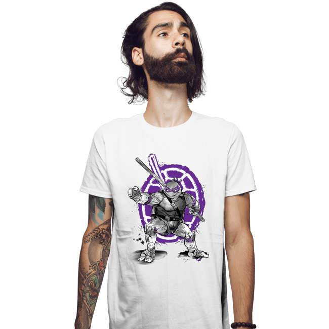 Daily_Deal_Shirts Fitted Shirts, Mens / Small / White Donatello Sumi-e