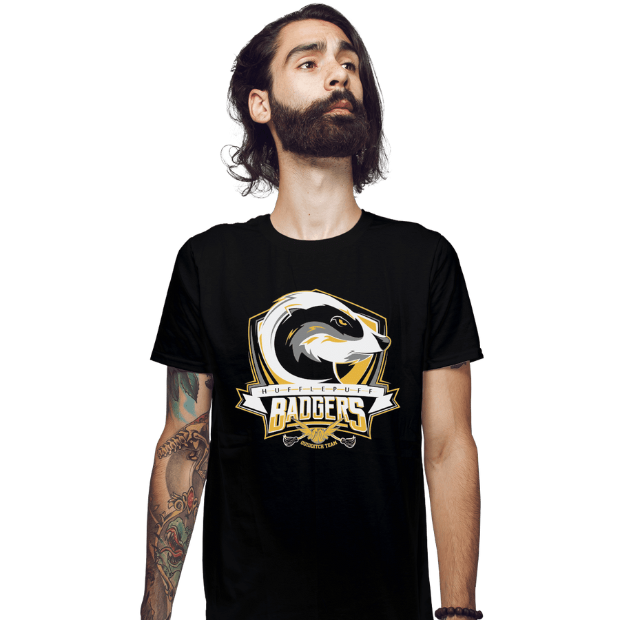 Shirts Fitted Shirts, Mens / Small / Black Hufflepuff Badgers