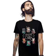 Load image into Gallery viewer, Shirts Fitted Shirts, Mens / Small / Black Dungeons &amp; Cats 2nd Edition
