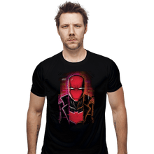 Load image into Gallery viewer, Daily_Deal_Shirts Fitted Shirts, Mens / Small / Black Glitch Red Hood
