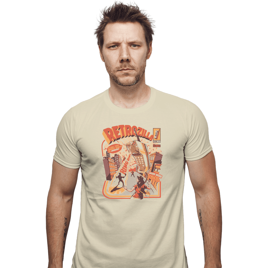 Shirts Fitted Shirts, Mens / Small / Sand Retro Phonezilla