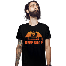 Load image into Gallery viewer, Daily_Deal_Shirts Fitted Shirts, Mens / Small / Black Vintage Beep Boop
