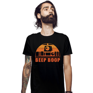 Daily_Deal_Shirts Fitted Shirts, Mens / Small / Black Vintage Beep Boop